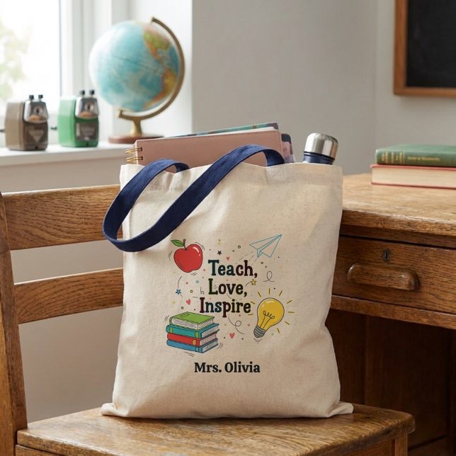 Custom Teacher Tote Bag Personalised Teacher Work  (Creator Uploaded)