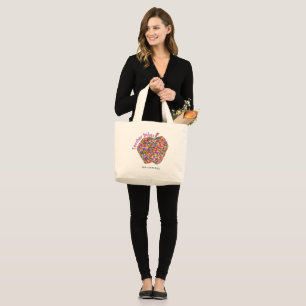 Custom Teacher Vibes Large Tote Bag