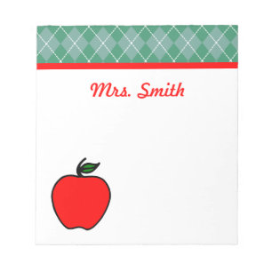 Custom Teacher's Class School Apple Notepad Gift