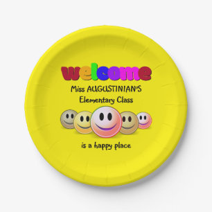 Custom Teachers Class Welcome Paper Plate