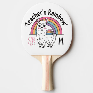 Custom "Teacher's Rainbow" Ping Pong Paddle – Cute