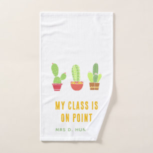 Custom Teachers Swag Potted Cacti Plants School Hand Towel