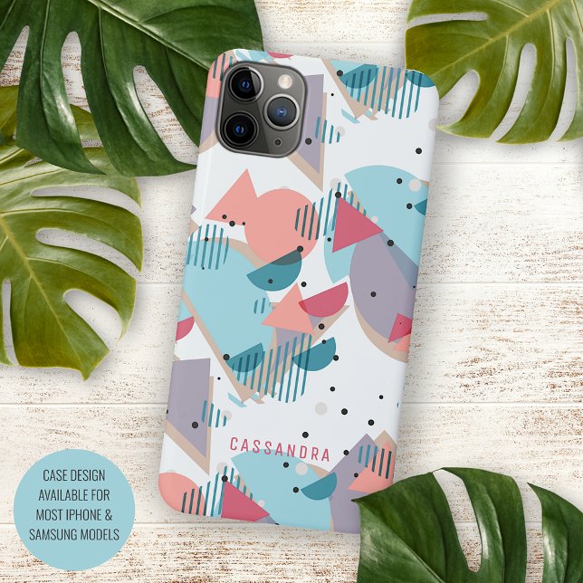 Custom Teal Blue Blush Peach Orange Pink Mosaic iPhone Case (Creator Uploaded)