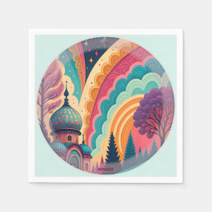 Custom Teal Fantasy Party Paper Napkin