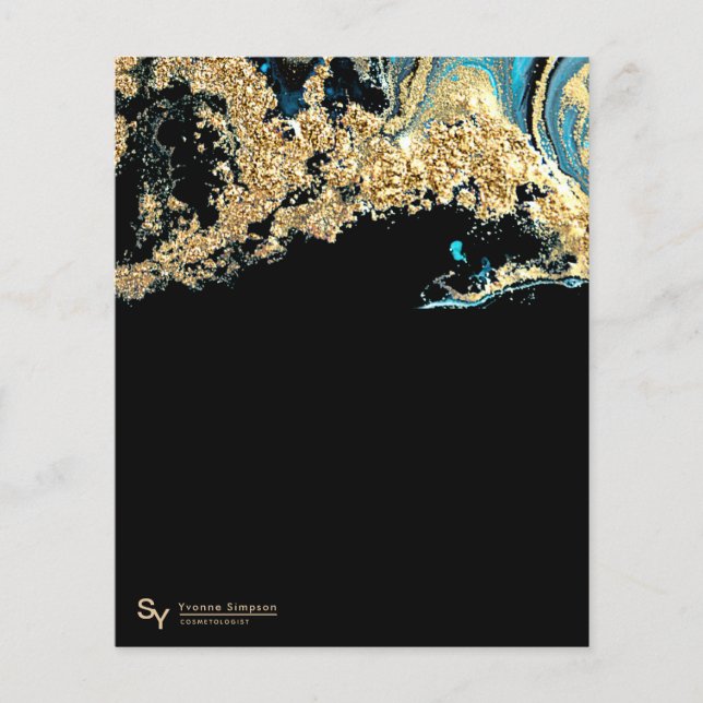 Custom Teal Gold Black Modern Template Brand Flyer (Front)
