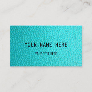 Custom Teal Leather Design   Business Card