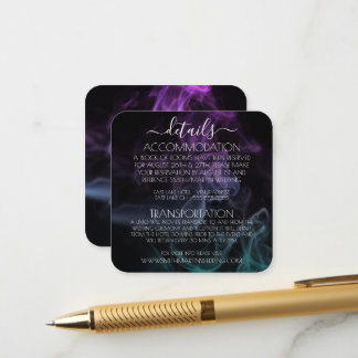 Custom Teal Purple Coloured Smoke Details Enclosure Card