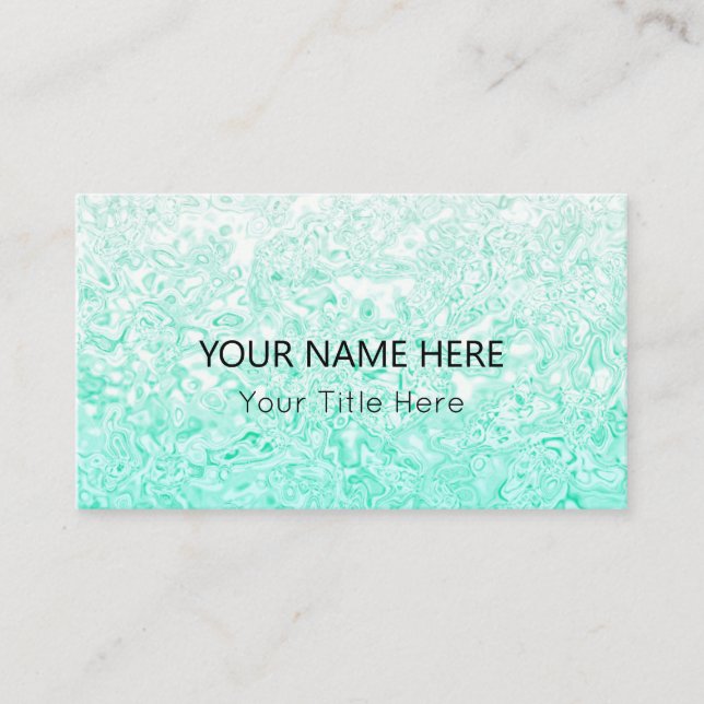 Custom Teal Texture Business Card (Front)