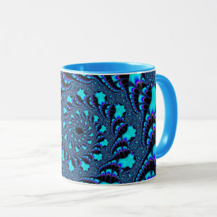 Custom Teal Whirlpool Spiral Coffee Mug