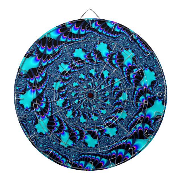 Custom Teal Whirlpool Spiral Dartboard (Front)