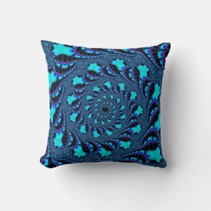 Custom Teal Whirlpool Spiral Throw Pillow
