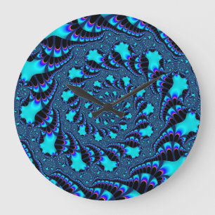 Custom Teal Whirlpool Spiral Wall Clock