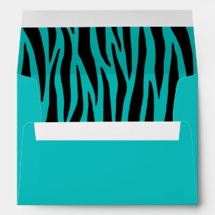 Custom Teal Zebra Envelopes