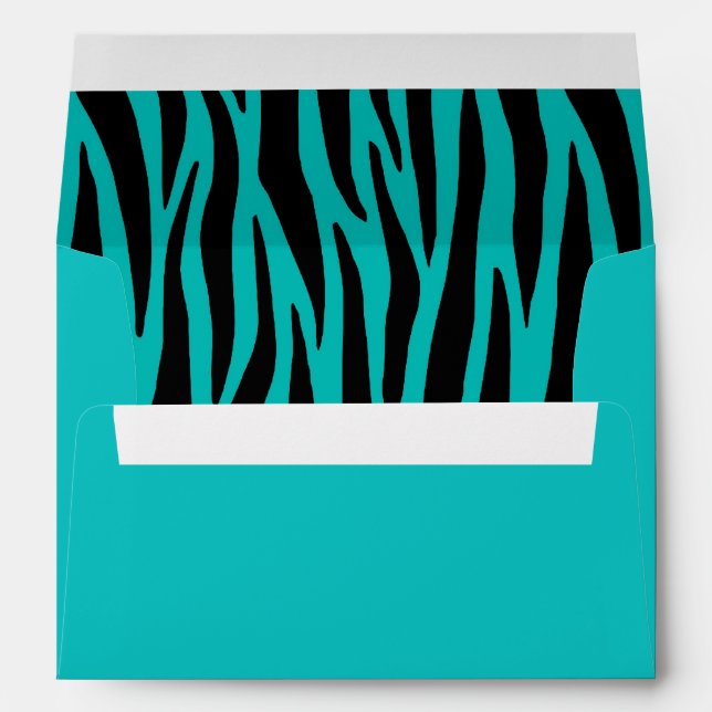 Custom Teal Zebra Envelopes (Back (Bottom))