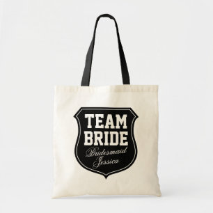 Custom Team Bride tote bags for wedding party