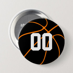 Custom Team Colour and Numbers/Letters Basketball 7.5 Cm Round Badge