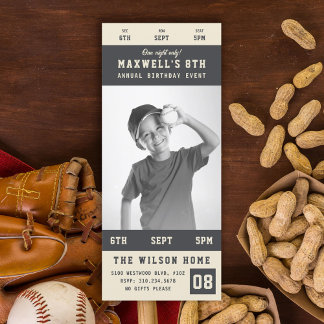 Custom Team Colours Sporting Event Ticket Birthday Invitation