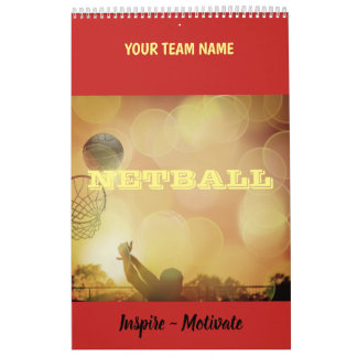 Custom Team Name Personalised Netball Calendar