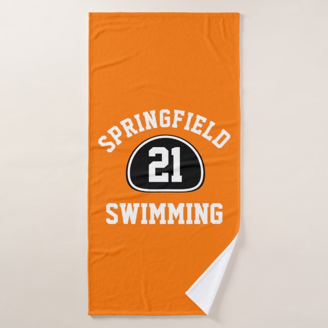 Custom Team Pride Team Name and Number/Class Year Bath Towel (Bath Towel)