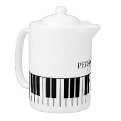 Custom teapot with black & white grand piano keys  (Left)