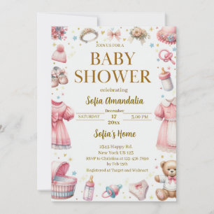 Custom Teddy Bear Baby Shower Invitations 