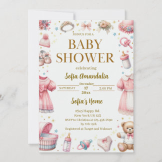Custom Teddy Bear Baby Shower Invitations 