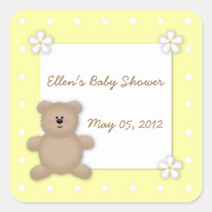 Custom Teddy Bear Baby Shower Sticker