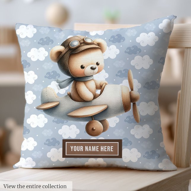 Custom Teddy Bear Pillow for Baby Boy Nursery (Custom Teddy Bear Pillow for Baby Boy Nursery)