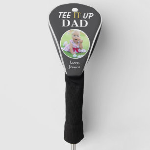Custom Tee It Up Dad Photo Grey Golf Head Cover
