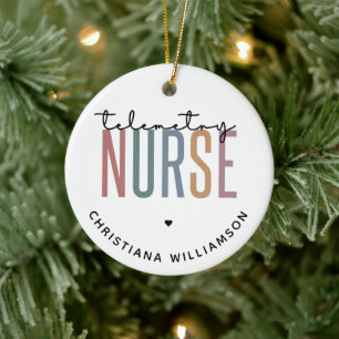 Custom Telemetry nurse Telemetry Nursing Gifts Ceramic Ornament