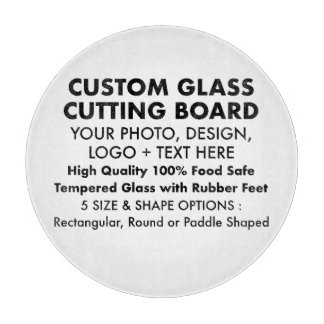 Custom Tempered Glass Cutting Board - 12" Round