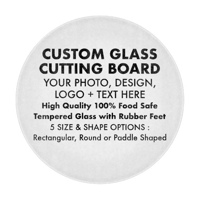 Custom Tempered Glass Cutting Board - 12" Round (Front)