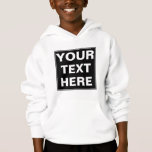 Custom Template Add Name Text Photo Kids Boys<br><div class="desc">Boys Hoodies Pullover Add Image Logo Text Here Clothing Apparel Template Personalised White Hooded Sweatshirt Pullover.</div>