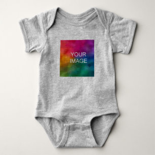Custom Template Add Text Upload Photo to Toddlers Baby Bodysuit