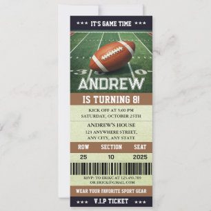 Custom Template American Football Ticket birthday