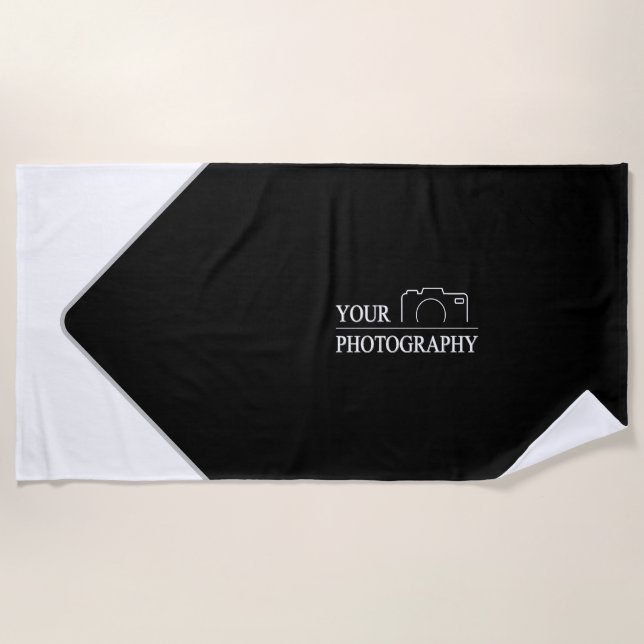 Custom Template Business Company Create Your Own Beach Towel (Front)
