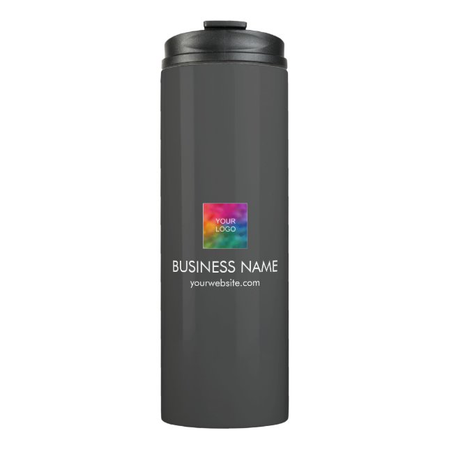 Custom Template Business Logo Modern Elegant Top Thermal Tumbler (Front)