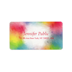 Custom Template Colourful Modern Rainbow Abstract Label