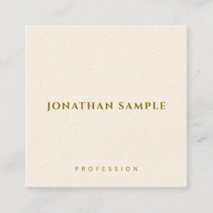 Custom Template Elegant Modern Gold Text Square Business Card