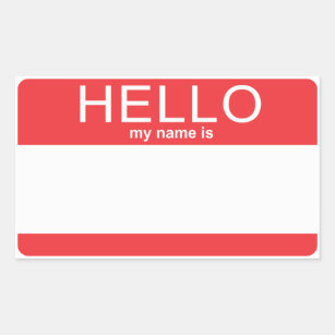 Custom Template Hello My Name Is Rectangular Sticker