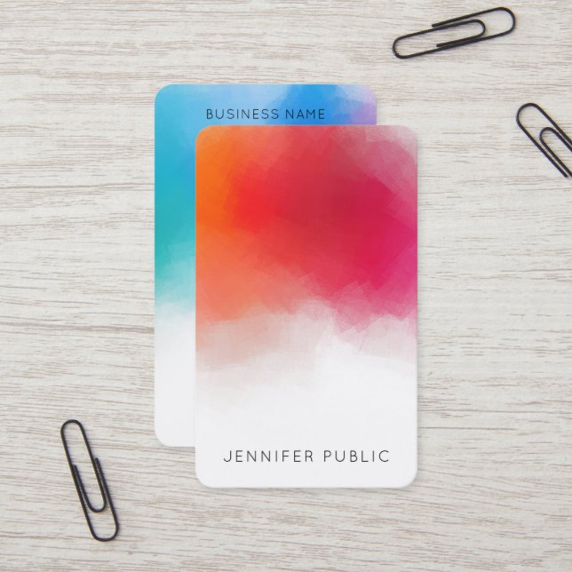 Custom Template Modern Colourful Abstract Elegant Business Card (Front/Back In Situ)