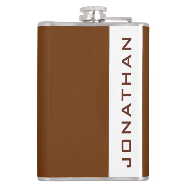 Custom Template Modern Elegant Simple Names Hip Flask (Back)