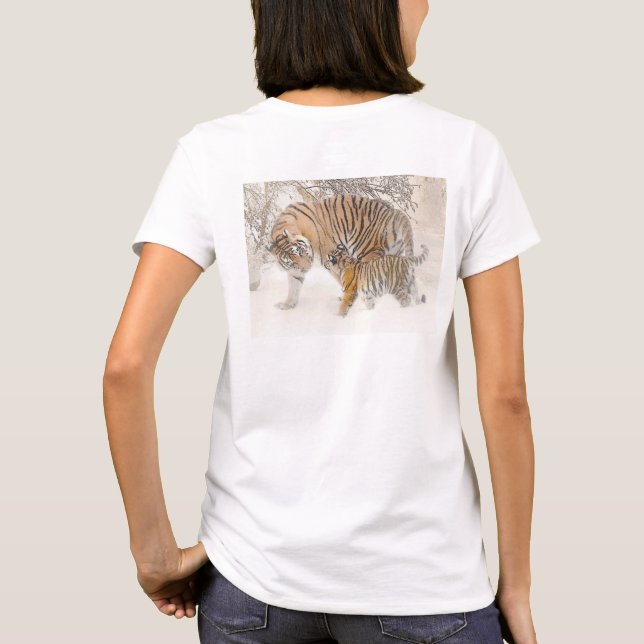 Custom Template Modern Elegant Tigers Trendy T-Shirt (Back)
