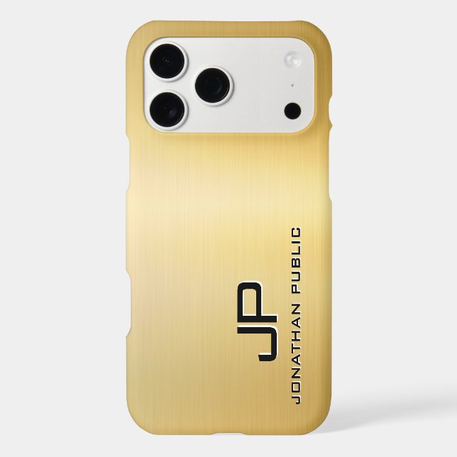 Custom Template Monogram Metallic Look Gold (Back)