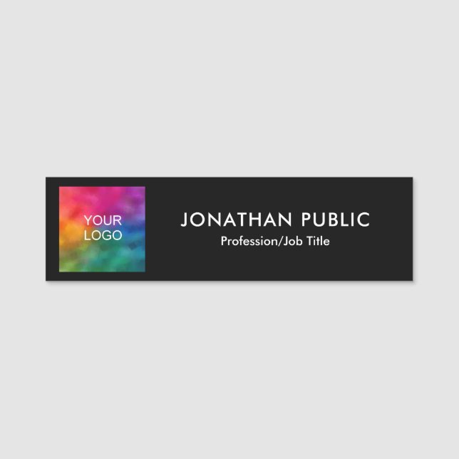 Custom Template Personalised Your Logo Here Name Tag (Front)