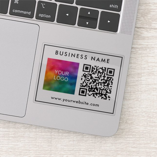 Custom Template QR Code Text Business Logo Stylish (Detail)