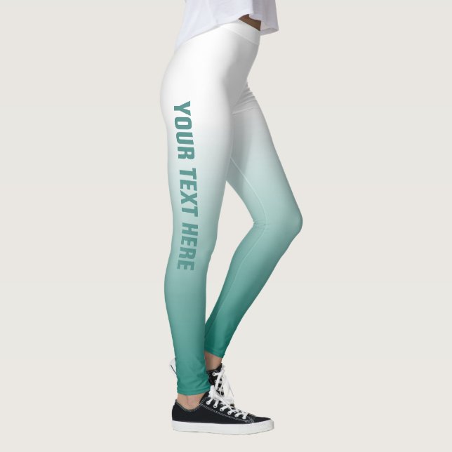 Custom Template Teal Blue Green Personalised Leggings (Right)