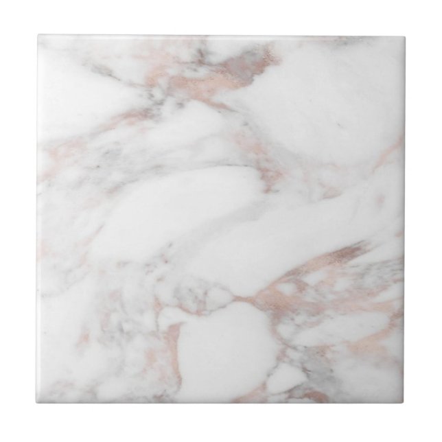 Custom Template Trendy Elegant Rose Gold Marble Ceramic Tile (Front)