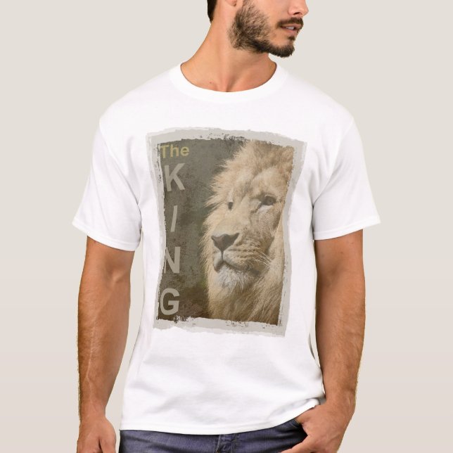 Custom Template Trendy Lion White Colour Elegant T-Shirt (Front)