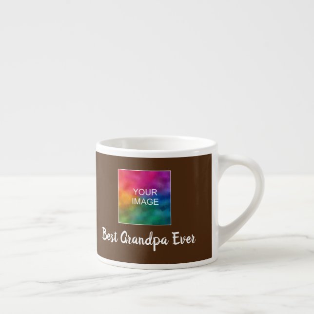 Custom Template Typography Brown Best Grandpa Ever Espresso Cup (Right)